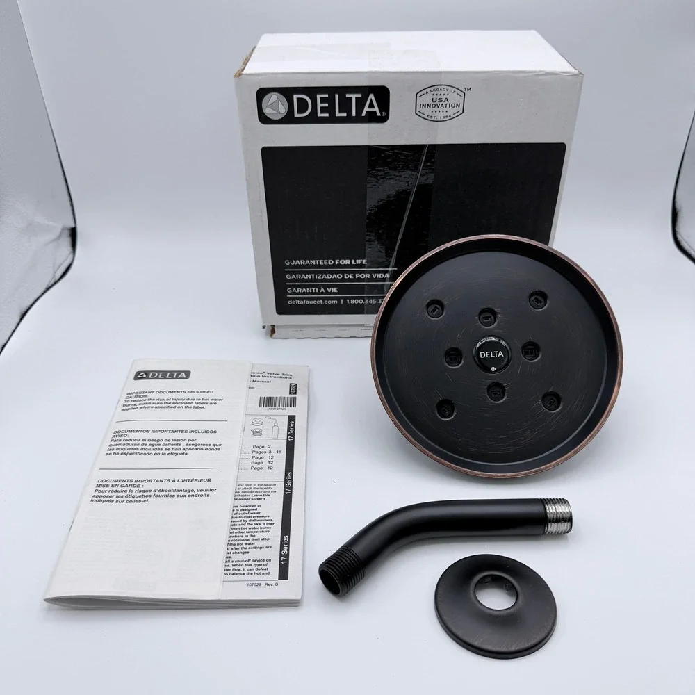Delta H2Okinetic Raincan Shower Head Venetian Bronze RP70175 Wall Mount PFD